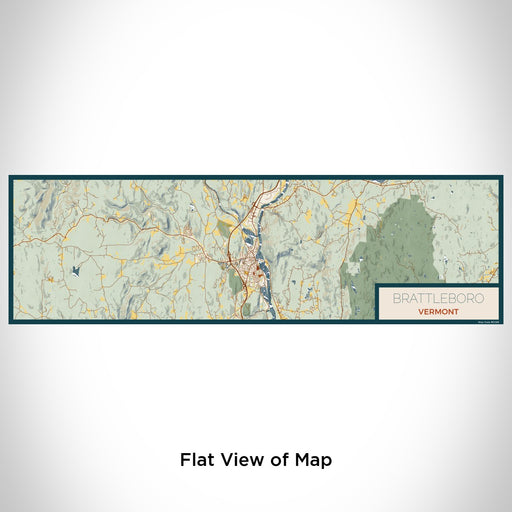 Flat View of Map Custom Brattleboro Vermont Map Enamel Mug in Woodblock