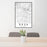 24x36 Brea California Map Print Portrait Orientation in Classic Style Behind 2 Chairs Table and Potted Plant