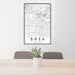 24x36 Brea California Map Print Portrait Orientation in Classic Style Behind 2 Chairs Table and Potted Plant