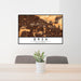 24x36 Brea California Map Print Lanscape Orientation in Ember Style Behind 2 Chairs Table and Potted Plant