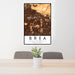 24x36 Brea California Map Print Portrait Orientation in Ember Style Behind 2 Chairs Table and Potted Plant