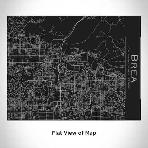 Rendered View of Brea California Map Engraving on 20oz Stainless Steel Insulated Bottle with Bamboo Top in Black