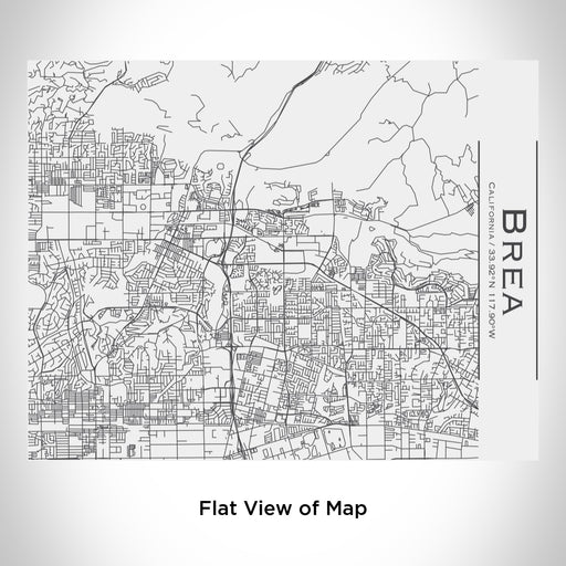 Rendered View of Brea California Map Engraving on 20oz Stainless Steel Insulated Bottle with Bamboo Top in White