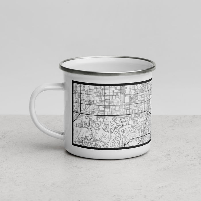 Left View Custom Brea California Map Enamel Mug in Classic