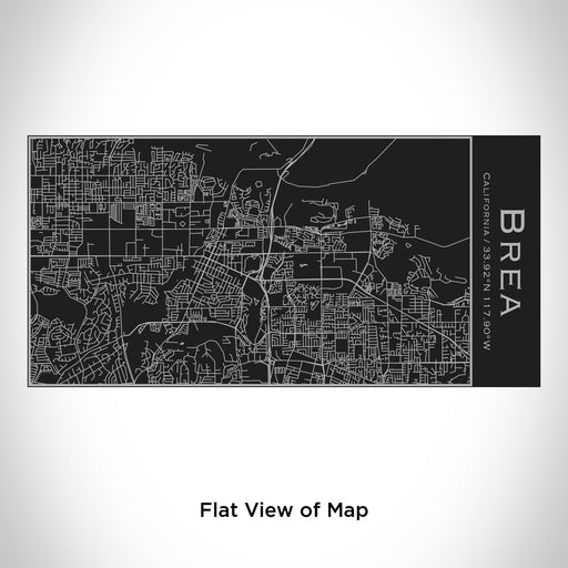 Rendered View of Brea California Map Engraving on 17oz Stainless Steel Insulated Cola Bottle in Black