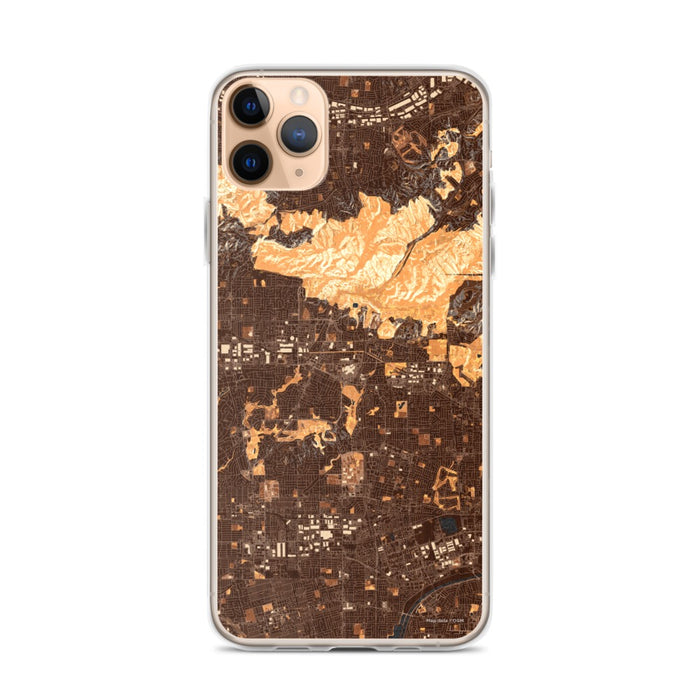 Custom iPhone 11 Pro Max Brea California Map Phone Case in Ember