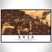 Brea California Map Print Landscape Orientation in Ember Style With Shaded Background