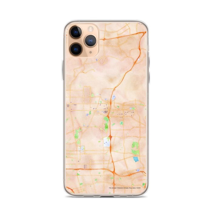 Custom iPhone 11 Pro Max Brea California Map Phone Case in Watercolor