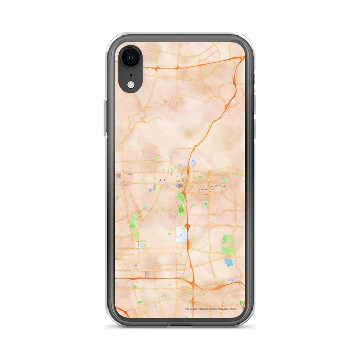 Custom iPhone XR Brea California Map Phone Case in Watercolor