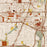 Brea California Map Print in Woodblock Style Zoomed In Close Up Showing Details