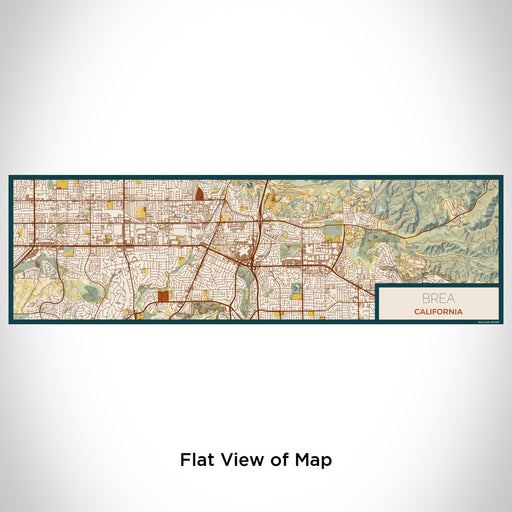 Flat View of Map Custom Brea California Map Enamel Mug in Woodblock