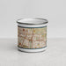 Front View Custom Brea California Map Enamel Mug in Woodblock