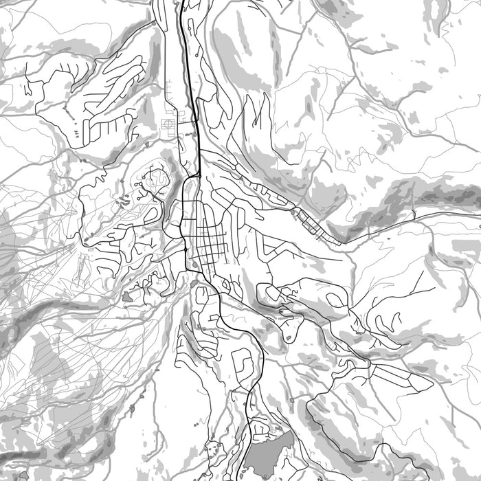 Breckenridge Colorado Map Print in Classic Style Zoomed In Close Up Showing Details