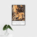 16x24 Breckenridge Colorado Map Print Portrait Orientation in Ember Style With Tropical Plant Leaves in Water