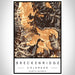 Breckenridge Colorado Map Print Portrait Orientation in Ember Style With Shaded Background