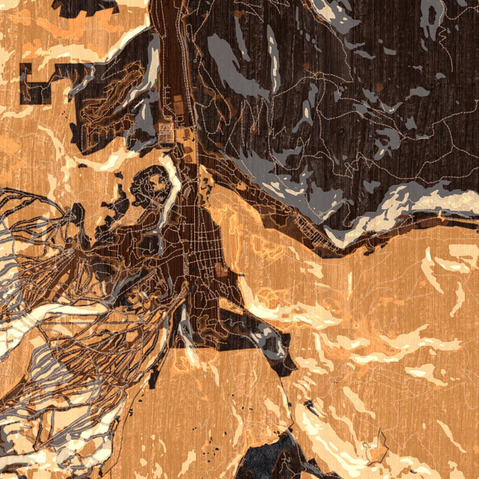 Breckenridge Colorado Map Print in Ember Style Zoomed In Close Up Showing Details