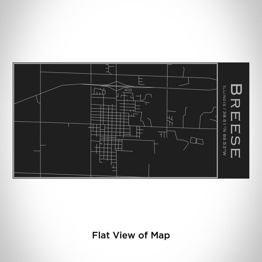 Rendered View of Breese Illinois Map Engraving on 17oz Stainless Steel Insulated Cola Bottle in Black