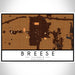 Breese Illinois Map Print Landscape Orientation in Ember Style With Shaded Background