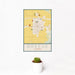 12x18 Breese Illinois Map Print Portrait Orientation in Woodblock Style With Small Cactus Plant in White Planter