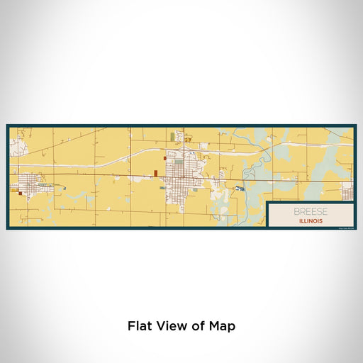 Flat View of Map Custom Breese Illinois Map Enamel Mug in Woodblock