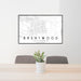 24x36 Brentwood California Map Print Lanscape Orientation in Classic Style Behind 2 Chairs Table and Potted Plant