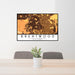 24x36 Brentwood California Map Print Lanscape Orientation in Ember Style Behind 2 Chairs Table and Potted Plant