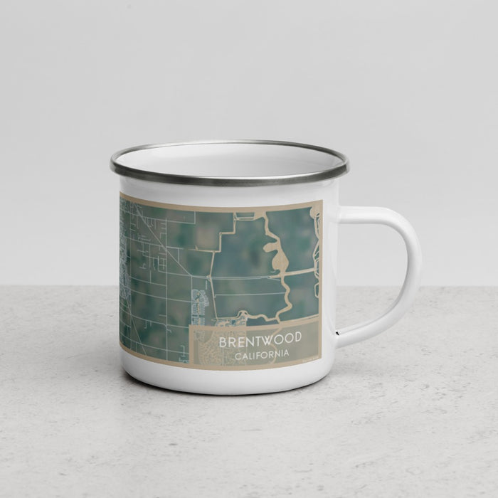 Right View Custom Brentwood California Map Enamel Mug in Afternoon
