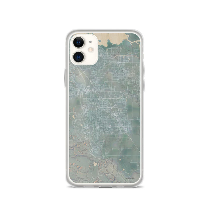 Custom iPhone 11 Brentwood California Map Phone Case in Afternoon