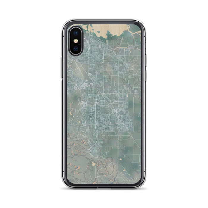 Custom iPhone X/XS Brentwood California Map Phone Case in Afternoon