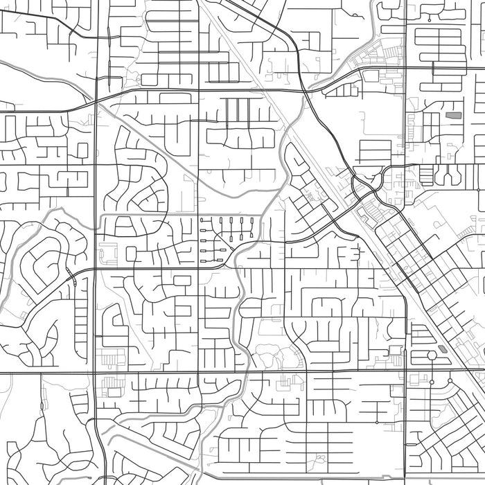 Brentwood California Map Print in Classic Style Zoomed In Close Up Showing Details