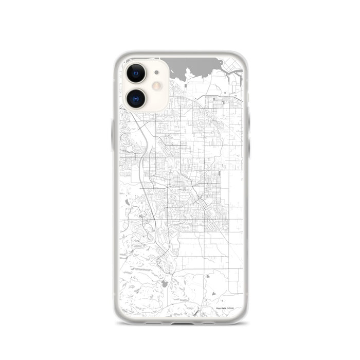 Custom iPhone 11 Brentwood California Map Phone Case in Classic