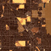Brentwood California Map Print in Ember Style Zoomed In Close Up Showing Details