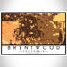 Brentwood California Map Print Landscape Orientation in Ember Style With Shaded Background