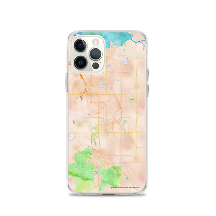 Custom iPhone 12 Pro Brentwood California Map Phone Case in Watercolor