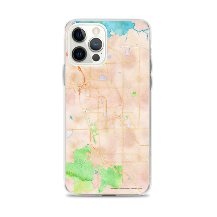 Custom iPhone 12 Pro Max Brentwood California Map Phone Case in Watercolor