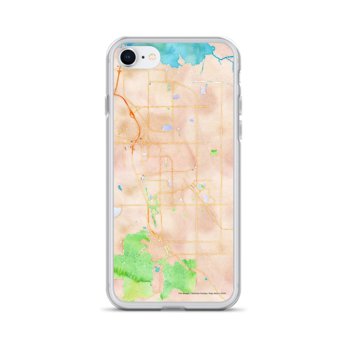 Custom iPhone SE Brentwood California Map Phone Case in Watercolor