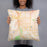 Person holding 18x18 Custom Brentwood California Map Throw Pillow in Watercolor