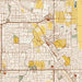 Brentwood California Map Print in Woodblock Style Zoomed In Close Up Showing Details