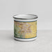 Front View Custom Brentwood California Map Enamel Mug in Woodblock