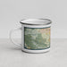 Left View Custom Brentwood California Map Enamel Mug in Woodblock