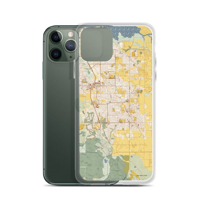 Custom Brentwood California Map Phone Case in Woodblock