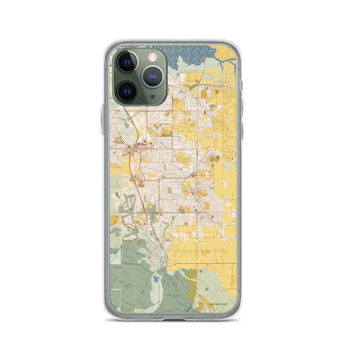 Custom iPhone 11 Pro Brentwood California Map Phone Case in Woodblock