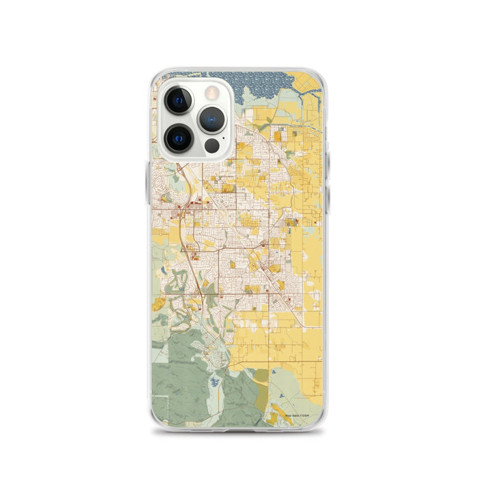 Custom iPhone 12 Pro Brentwood California Map Phone Case in Woodblock