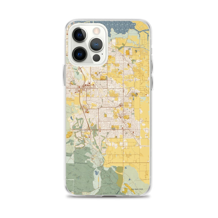 Custom iPhone 12 Pro Max Brentwood California Map Phone Case in Woodblock