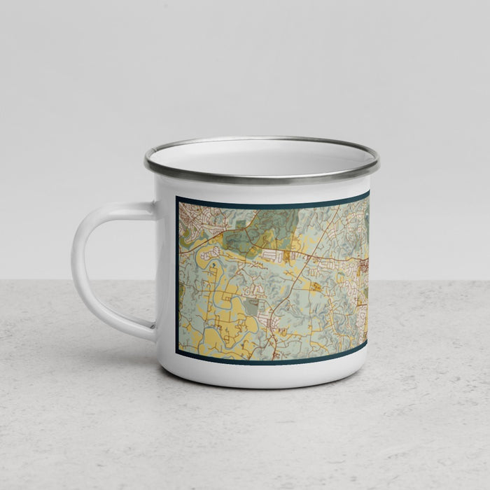 Left View Custom Brentwood Tennessee Map Enamel Mug in Woodblock