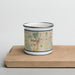 Front View Custom Brentwood Tennessee Map Enamel Mug in Woodblock on Cutting Board