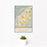 12x18 Brevard North Carolina Map Print Portrait Orientation in Woodblock Style With Small Cactus Plant in White Planter