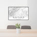 24x36 Brevard North Carolina Map Print Lanscape Orientation in Classic Style Behind 2 Chairs Table and Potted Plant