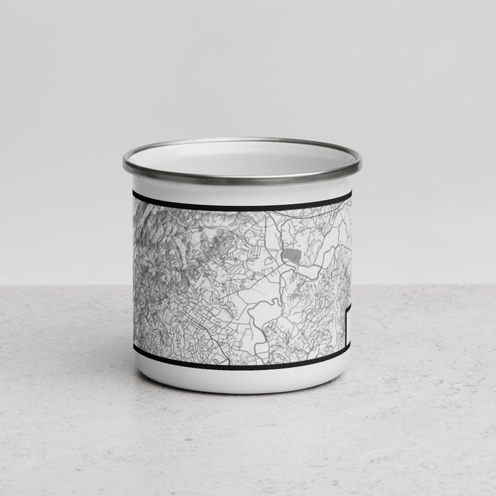 Front View Custom Brevard North Carolina Map Enamel Mug in Classic