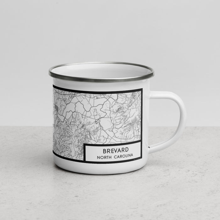 Right View Custom Brevard North Carolina Map Enamel Mug in Classic